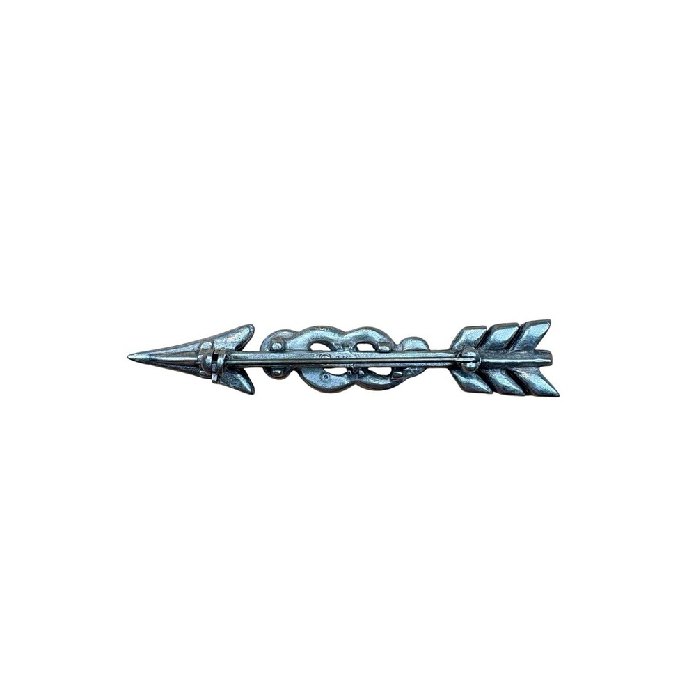 Vintage Anne Klein Arrow Pin Brooch Silver Tone Marcasite Style Infinity-Twist - Picture 2 of 6